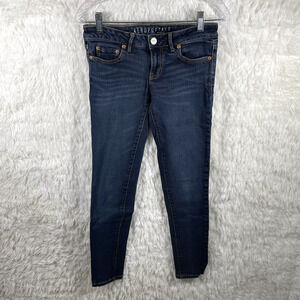 Aeropostale Women Size 2 Blue Jegging Jeans Denim Slim Fit Stretch Dark Wash